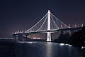 Eastern Span of the San Francisco-Oakland Bay Bridge at night, seen from Yerba Buena Island