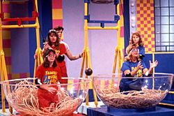 Family Double Dare spaghetti challenge