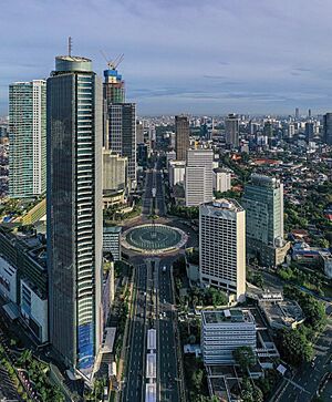 Bundaran HI, located in the eastern edge of Menteng.