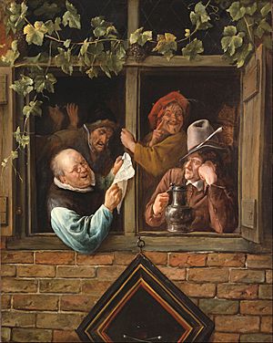 Jan Steen, Dutch (active Leiden, Haarlem, and The Hague) - Rhetoricians at a Window - Google Art Project