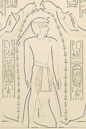 Ramesses XI from the Temple of Khonsu in Karnak, drawn by Karl Richard Lepsius