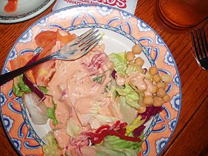 Thousand Island dressing on salad