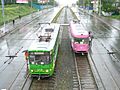 Trams on Central square (Izhevsk)