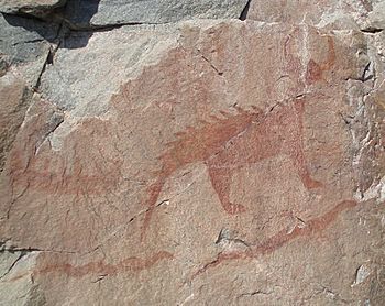 Underwater Panther rock painting (crop)