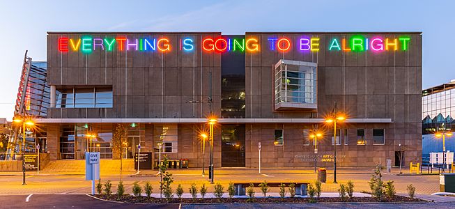 "Everything is Going to be Alright" artwork, Christchurch Art Gallery, Christchurch, New Zealand