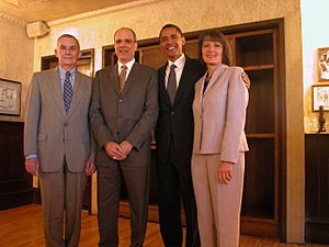 20040712 01 Bill Lipinski, Steve Schlickman, Barack Obama, Julie Hamos (8183521427)