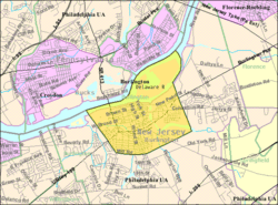 Census Bureau map of Burlington, New Jersey