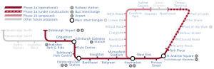 Edinburgh tramway map