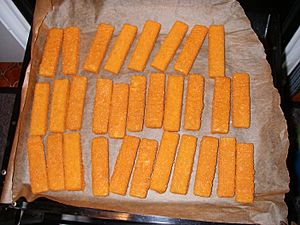 Fishfingers on parchment paper