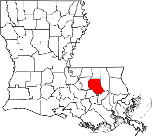 Map of Louisiana highlighting Livingston Parish