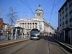 Nottingham Express Transit 212, Old Market Square March 2012