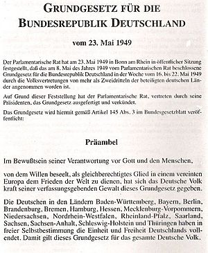 Preamble Grundgesetz