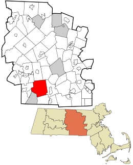 Location in Worcester County and the state of Massachusetts.