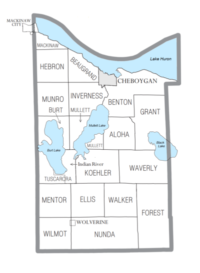 Cheboygan County, MI census map