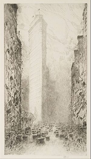 Childe Hassam - Washington's Birthday--Fifth Avenue at 23rd Street - Google Art Project