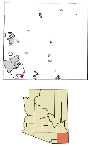 Location of Miracle Valley in Cochise County, Arizona.