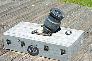 Coehorn mortar at Fort King George, Darien, GA, US