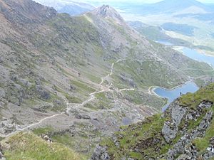 Crib Goch, Pyg track, Miners track, taken from Yr Wyddfa Snowdon - geograph.org.uk - 1524971