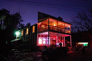 Crown King Saloon at dusk