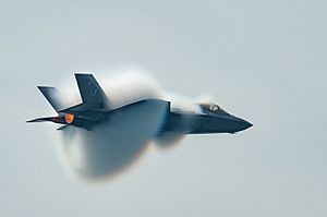 F-35 performs a high-speed pass during the Canadian International Air Show 2018