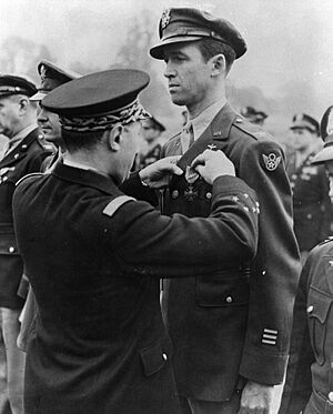 Jimmy Stewart getting medal