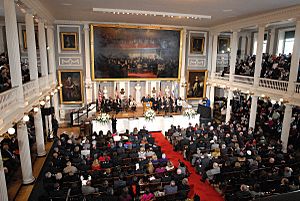 Mayor Thomas M. Menino speaking at 2010 inauguration in Faneuil Hall (15649593406)