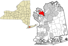 Location in Nassau County and the state of New York.