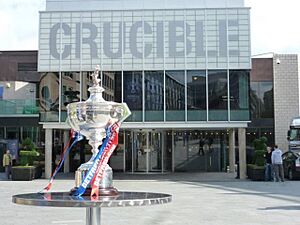 World Snooker Championship trophy before the Crucible