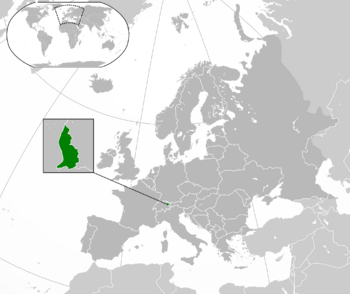 Location of  Liechtenstein  (green)on the European continent  (agate grey)  —  [Legend]