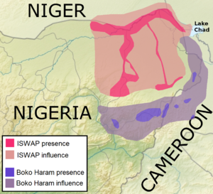 ISWAP and Boko Haram territory in early 2019