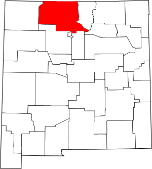 Map of New Mexico highlighting Rio Arriba County