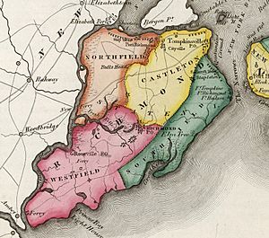 Richmond County (Staten Island) cropped from Richmond Queens Kings counties map by David Burr 1839