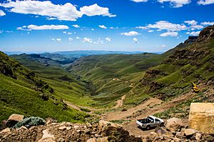 A vehicle on Sani Pass