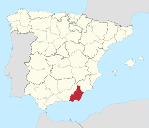 Map of Spain with  highlighted