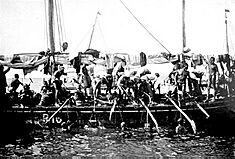 Arab pearl divers in the Persian Gulf