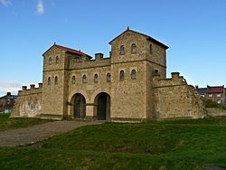 Arbeia Roman Fort reconstructed gateway.jpg