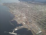 Flying over Sept Iles, Quebec