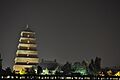 Great wild goose pagoda by night