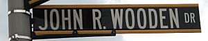 John R. Wooden Drive Street Sign