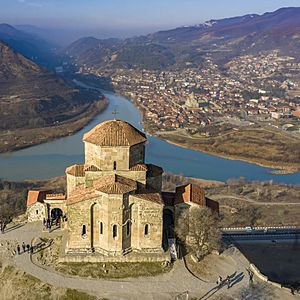 Jvari Monastery in winter