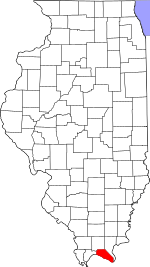 Map of Illinois highlighting Massac County