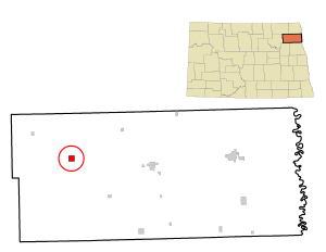 Location of Adams, North Dakota