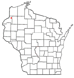 Location of Webb Lakein Burnett County, Wisconsin