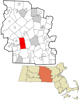 Location in Worcester County and the state of Massachusetts.