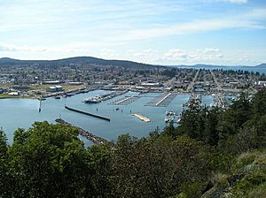 View of the downtown and marina of Anacortes from Cap Sante, c. 2006