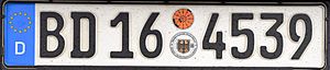 Bundesfinanzverwaltung license plate of Germany