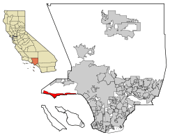 Location of Malibu in Los Angeles County, California