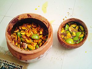 Mango Pickle in pot