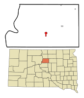 Location in Potter County and the state of South Dakota