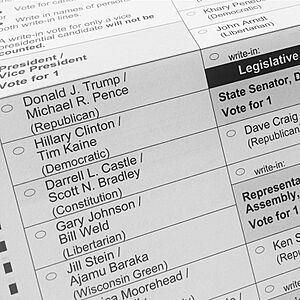 2016 Presidential Election ballot